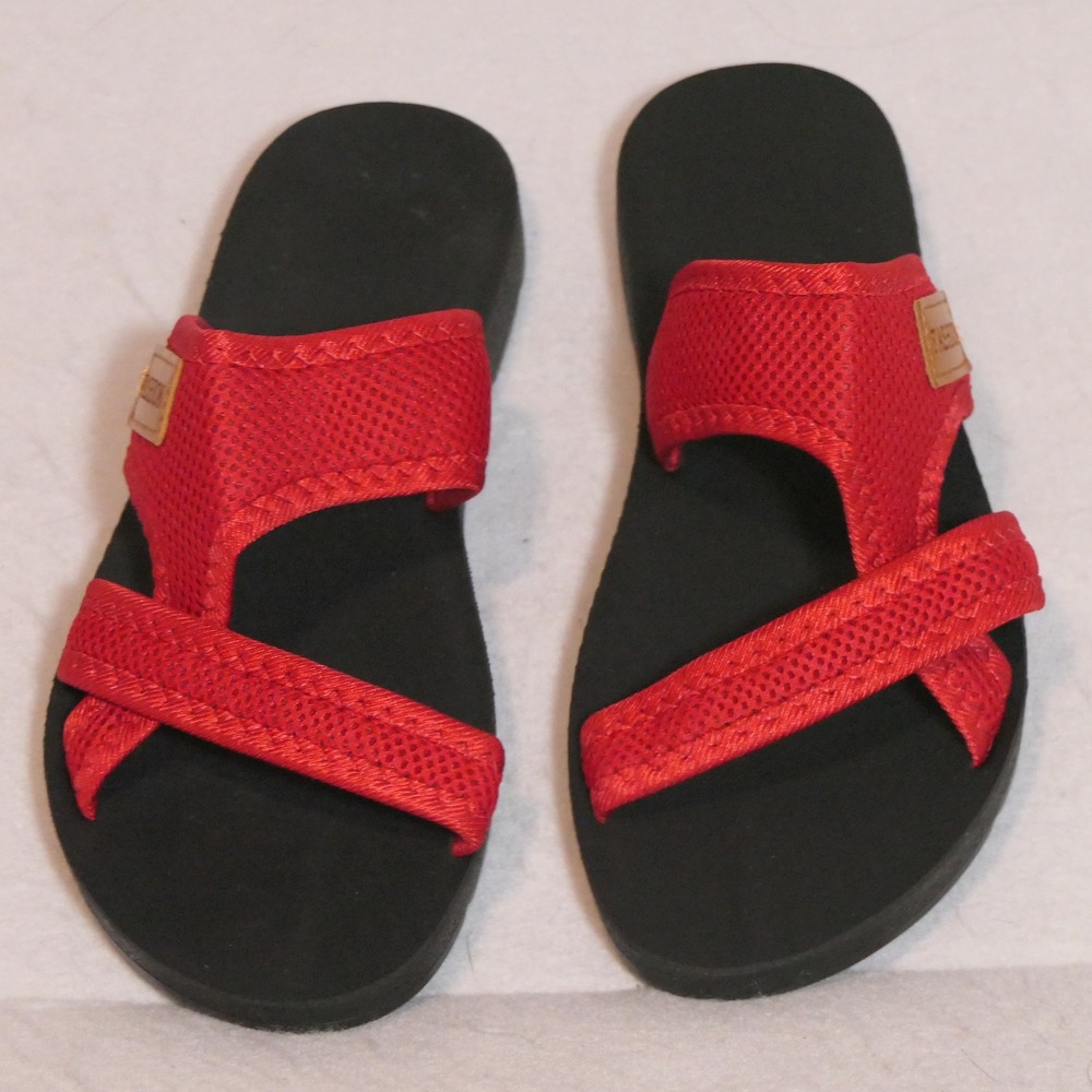 Unbranded Womens Slide Sandals 38 Bright Red Sporty Mesh Strap Athleisure Travel